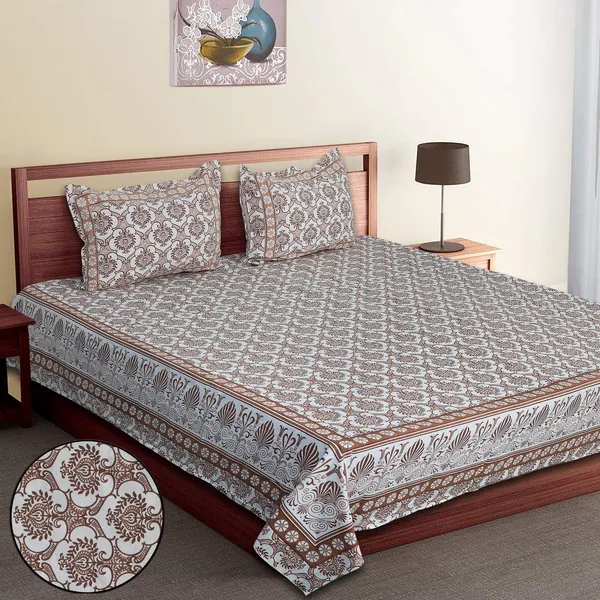 Brown_Cotton_Imperial_Flourish_Double_Bedsheet_With_Pillow_Cover_120X120_Cm